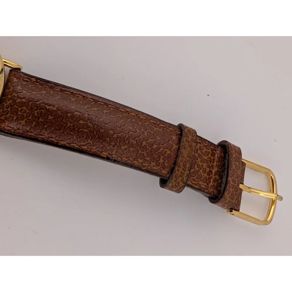 Dingbats Bingo Women's Watch 30mm Gold Case Brown Leather Band- New Battery